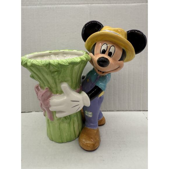 Vintage DisneyFTD Gardner Mickey Mouse Ceramic Flower Vase/Planter 2000 Ear Flaw - Picture 1 of 7
